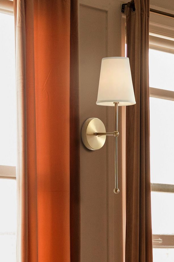 Modern Duvar Aplik 2 Adet Kablolu Elektrik Ile Çalışır Krem Abajur Eskitme Gold Sarı - 3