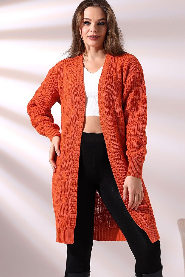 Kadın Uzun Triko Hırka - 3