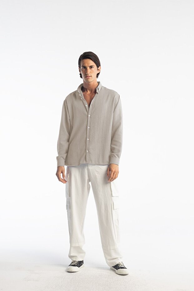 OVERSİZE DÖKÜMLÜ GÖMLEK - 1