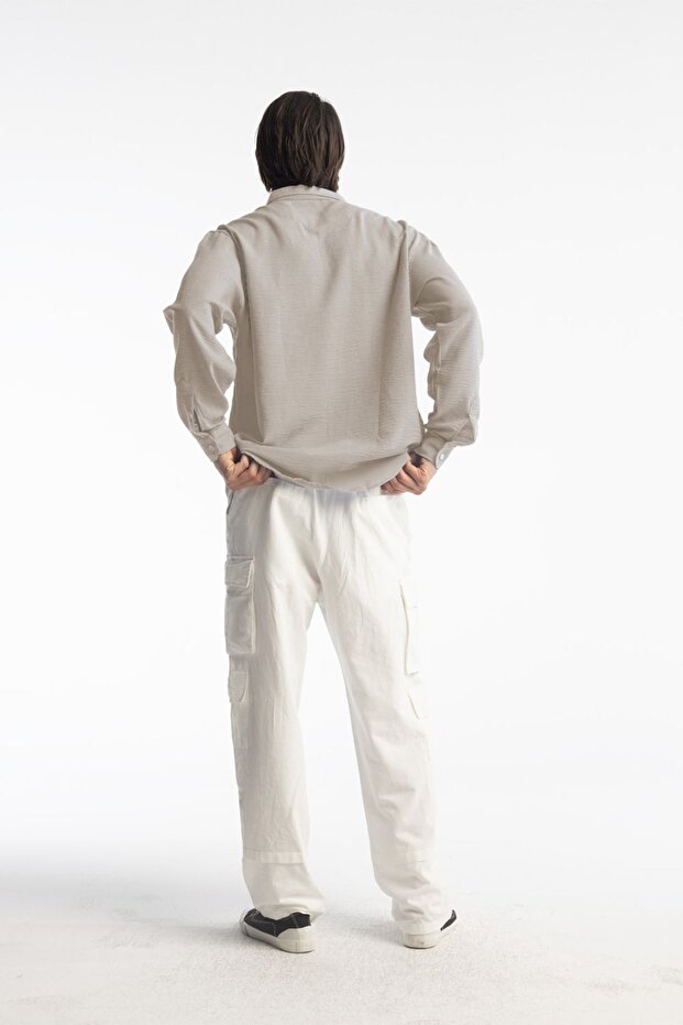 OVERSİZE DÖKÜMLÜ GÖMLEK - 5