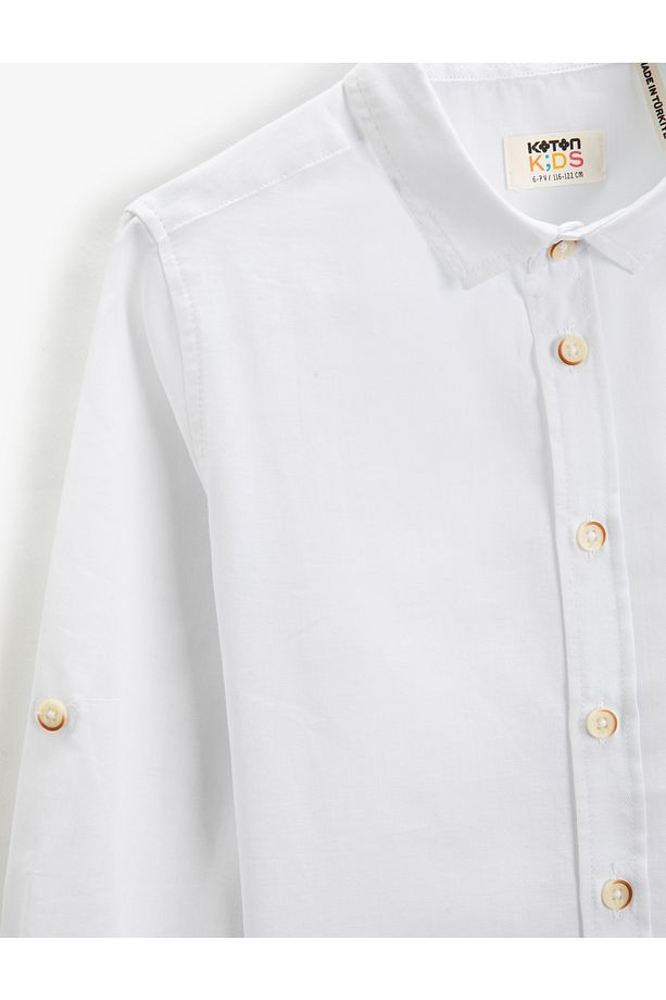 Poplin Basic Gömlek Uzun Kollu Düğmeli - 2
