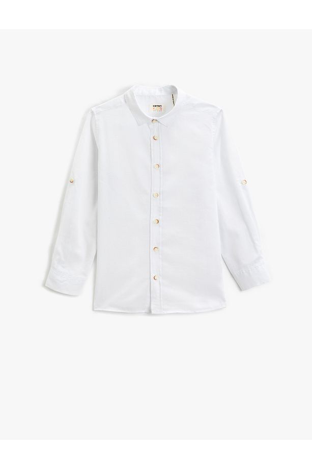 Poplin Basic Gömlek Uzun Kollu Düğmeli - 1