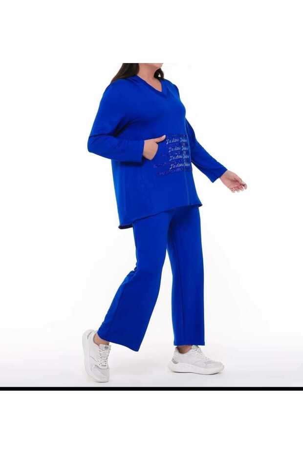 Viscose, Shimmering, Plus Size, Slim, Seasonal Tracksuit Set