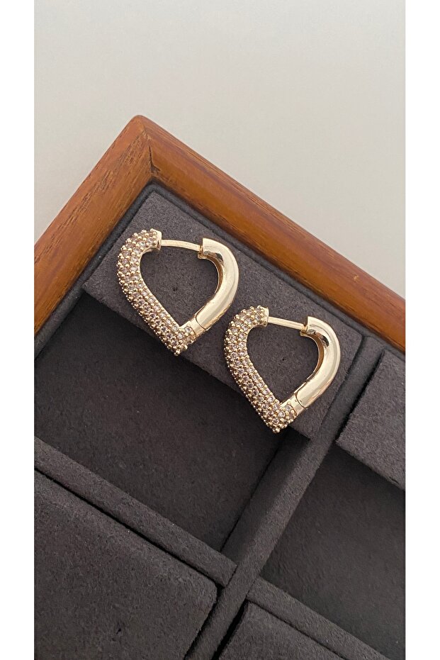 Heart earrings with Stones