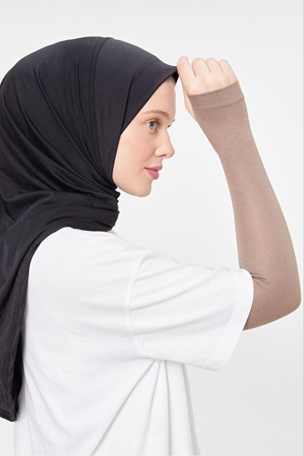 Hijab Fingerless Sleeves Prayer Sleeves Brown