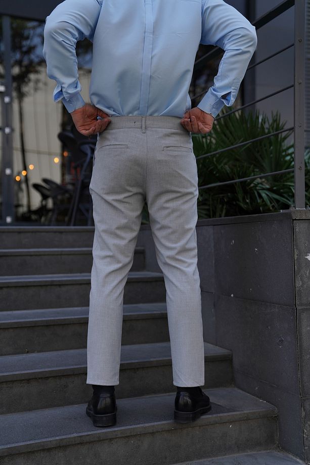 Açıkgri Kumaş Pantolon Slim Fit PLT 011 - 3