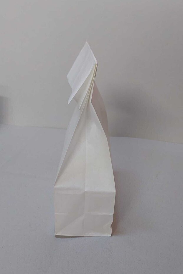 Kumanya Poşet 100 Adet 16x34x9 Cm Beyaz Kraft Kağıt Torba 100 Adet - 4