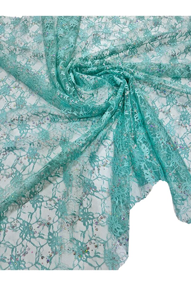 Green Sequined Ørme Fabric - Sequin 140 Cm - 2