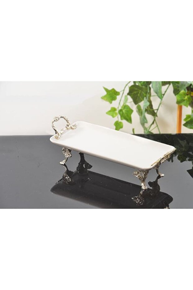 Rectangular Porcelain Tray with Handle