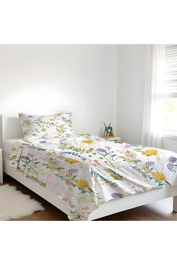 Spring Flower Patterned Bedspread Set - 1