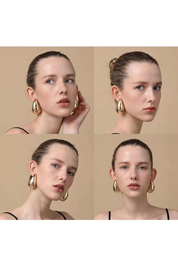 Women's Oversized Gold Bottega Earrings