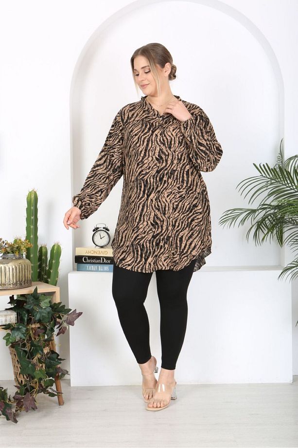 Tunik dokuma viskon yumuşak rahat desenli tunik - 3