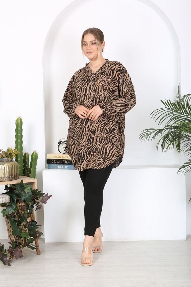 Tunik dokuma viskon yumuşak rahat desenli tunik - 4