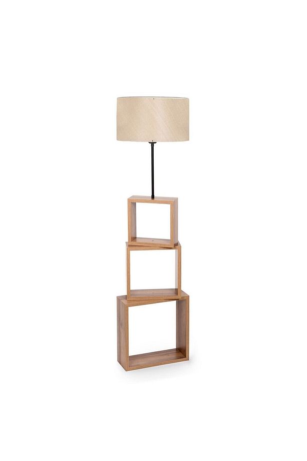 Bej Başlıklı Modern Raflı Lambader Ayd-2904 - 2