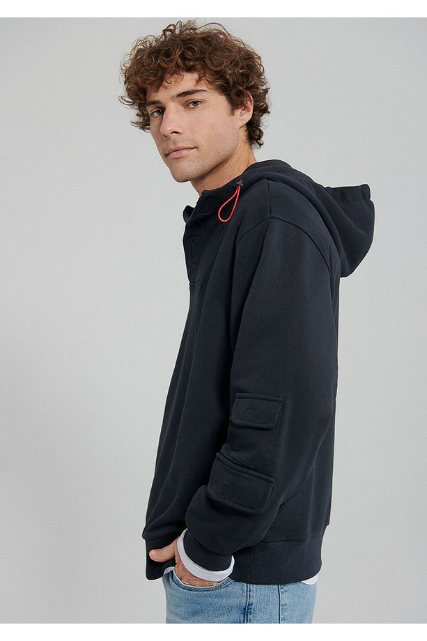 Cep Detaylı Kapüşonlu Sweatshirt 0S10097-80022 - 2