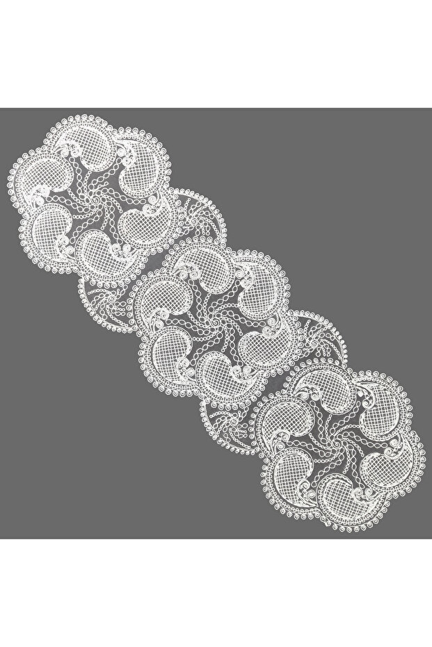 Placemat Special Embroidery Design Runner Nehir Table and Presentation Set Dowry Holder Cream