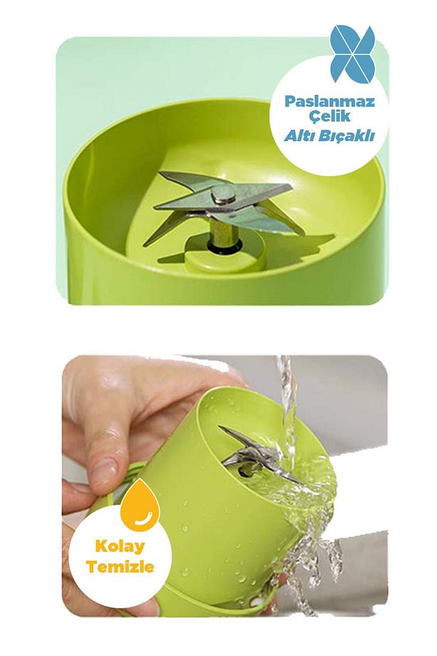 Smoothie Blender Taşınabilir Şarjlı Kişisel Mini Meyve Karıştırıcı 300 ml - 7