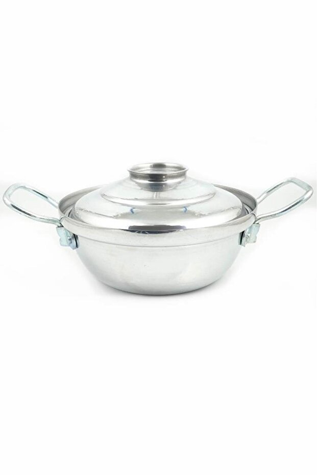 34cm Frying/Boiling Pan with Aluminum Handle and Lid, 10 Liters