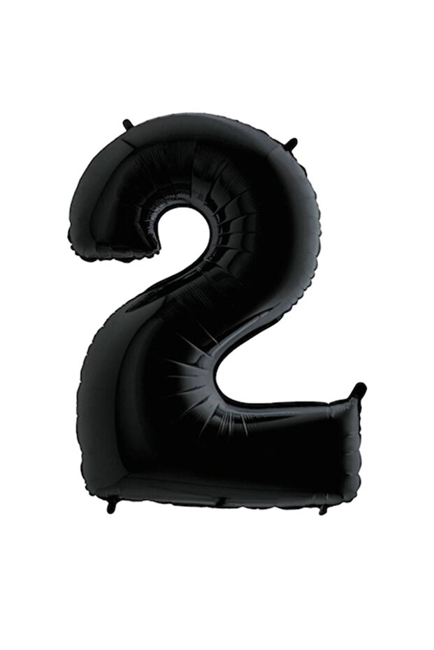 Black 2 Number Foil Balloon 100 Cm 1 Piece