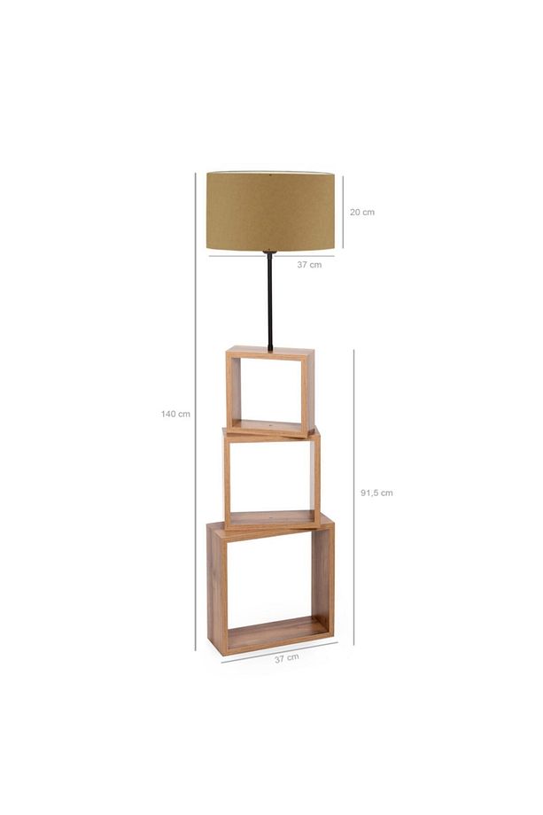 Kumaş Başlıklı Modern Raflı Lambader Ayd-2902 - 3