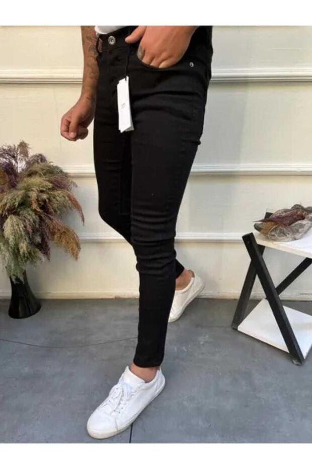 Men's Black Slim Fit Lycra Men's Jeans