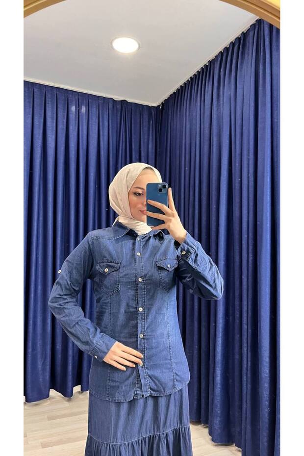 Kadın kot gömlek - 1