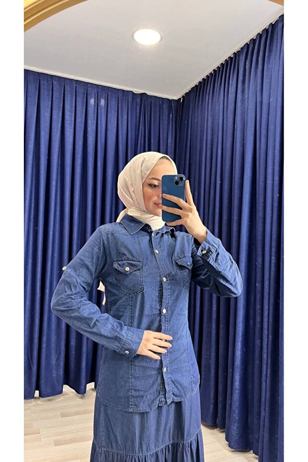 Kadın kot gömlek - 3