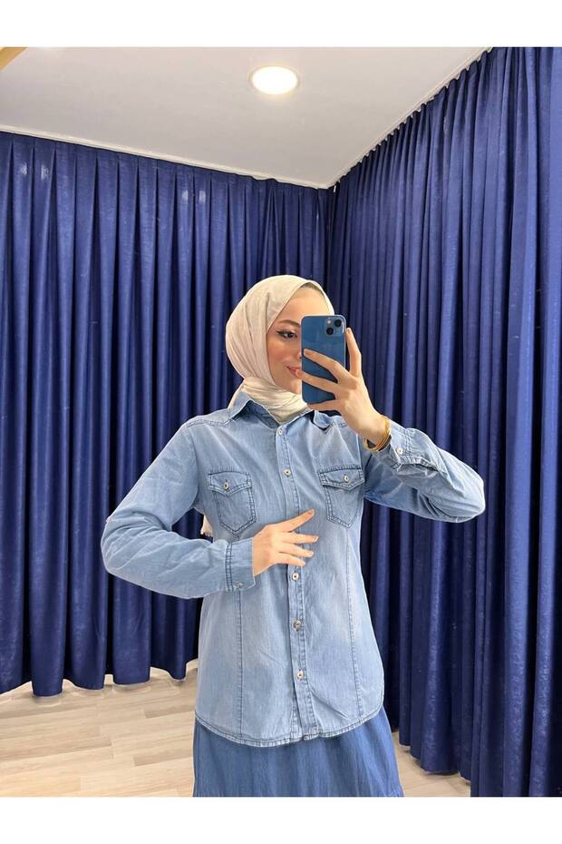 Kadın kot gömlek - 6
