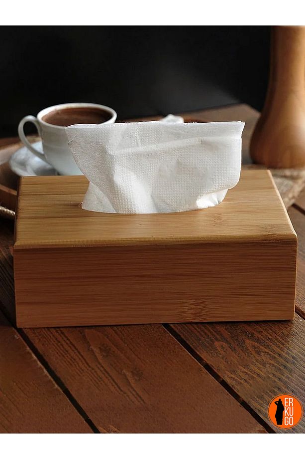 Bambu Peçetelik - Masaüstü Peçetelik, Bambu Kağıt Mendil Kutusu - 4