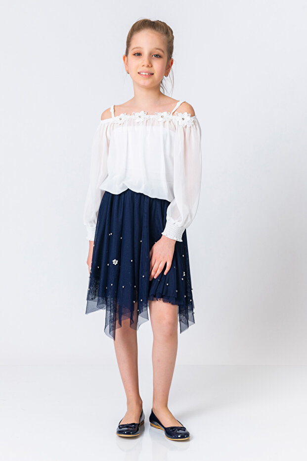 Girl's Asymmetrical Tulle Skirt