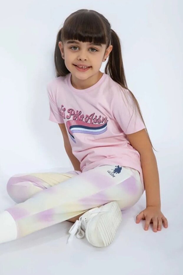 Us Polo Assn Girl's Short Sleeve Pajama Set