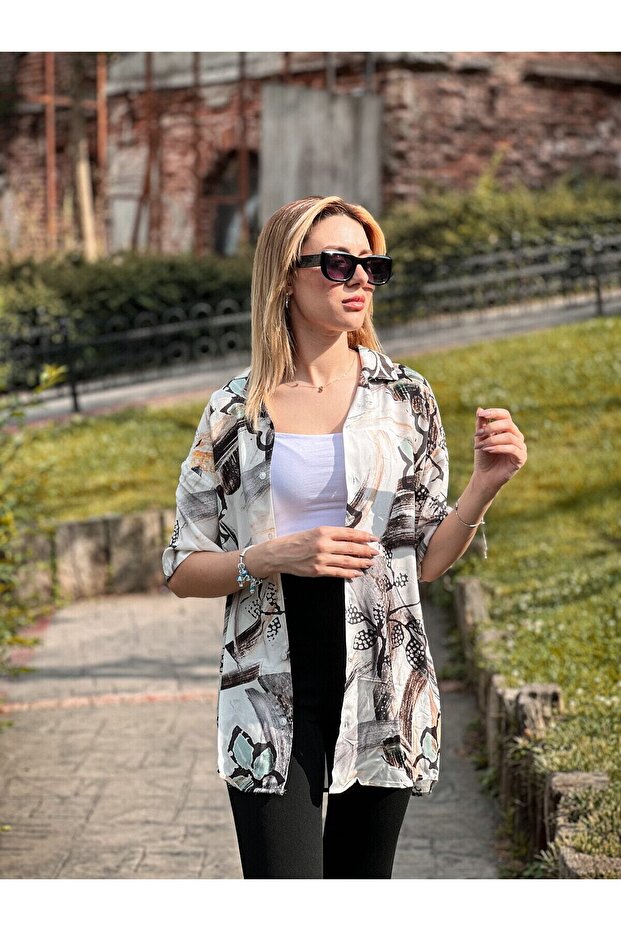 Oversize Viskon Gömlek - 3