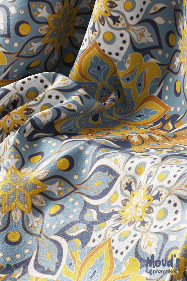 مفرش طاولة بتصميم الهند 6 منقوش من جلد الغزال الدائري - 3