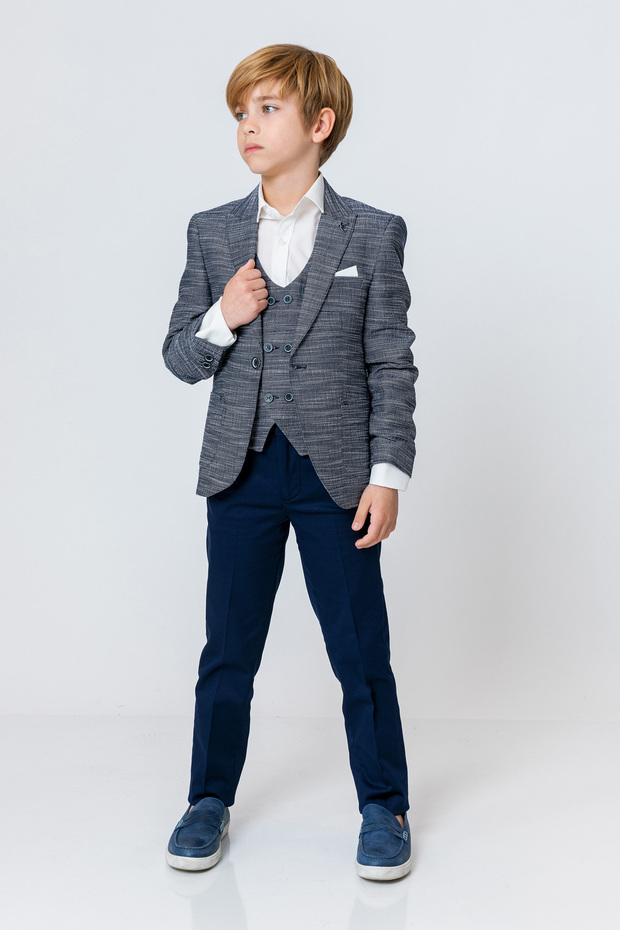 سترة للأولاد ذات زر واحد - 4