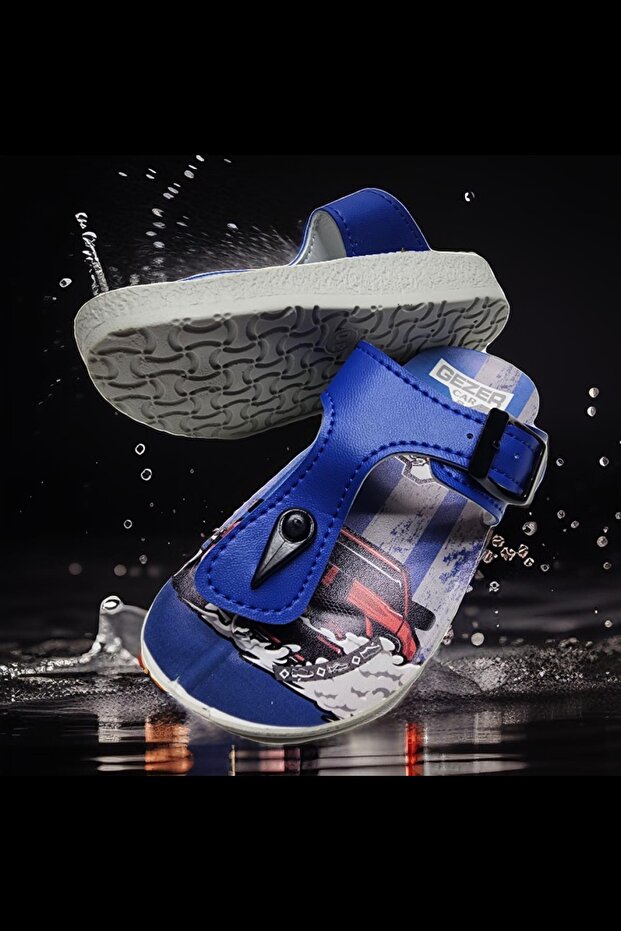 Children's Daily Flip-Flop Car Printed Beach, Sea, Pool Slippers