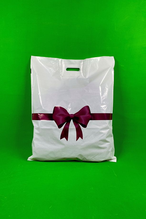 50x60 Cm Mağaza Poşeti - Kurdele Desenli Baskılı El Geçme Mağaza Poşeti 100 Adet - 3