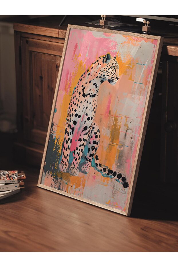 Çerçevesiz Poster Tablo, Duvar Posteri, Hd Baskı, Cheetah'nın Saklı Dünyası , Maximalist No:148 - 3