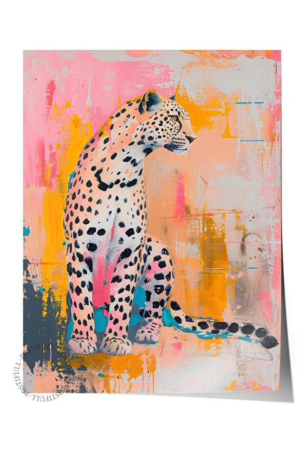 Çerçevesiz Poster Tablo, Duvar Posteri, Hd Baskı, Cheetah'nın Saklı Dünyası , Maximalist No:148 - 1