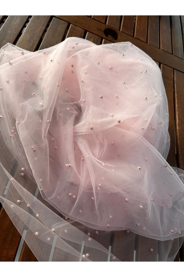 PEARL FABRIC HAYAL TULDEN PEARL FABRIC STICKED wedding dress veil fabric pearl fabric width 1.5 cm length 1.5cm