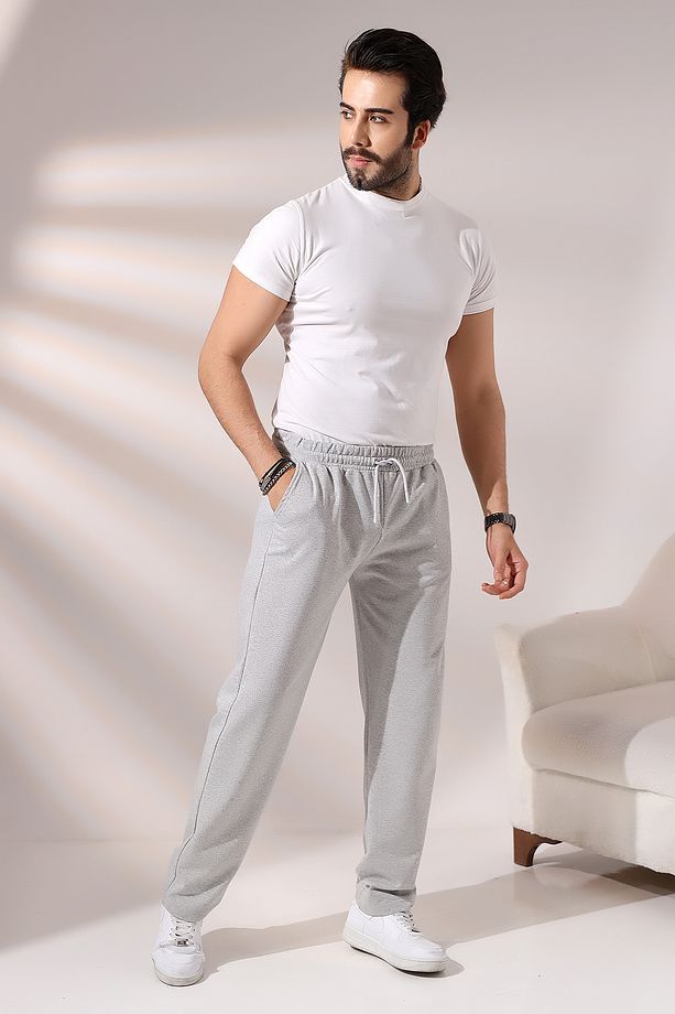 Erkek Düz Paça Eşofman 21569 GRİMELANJ - 2