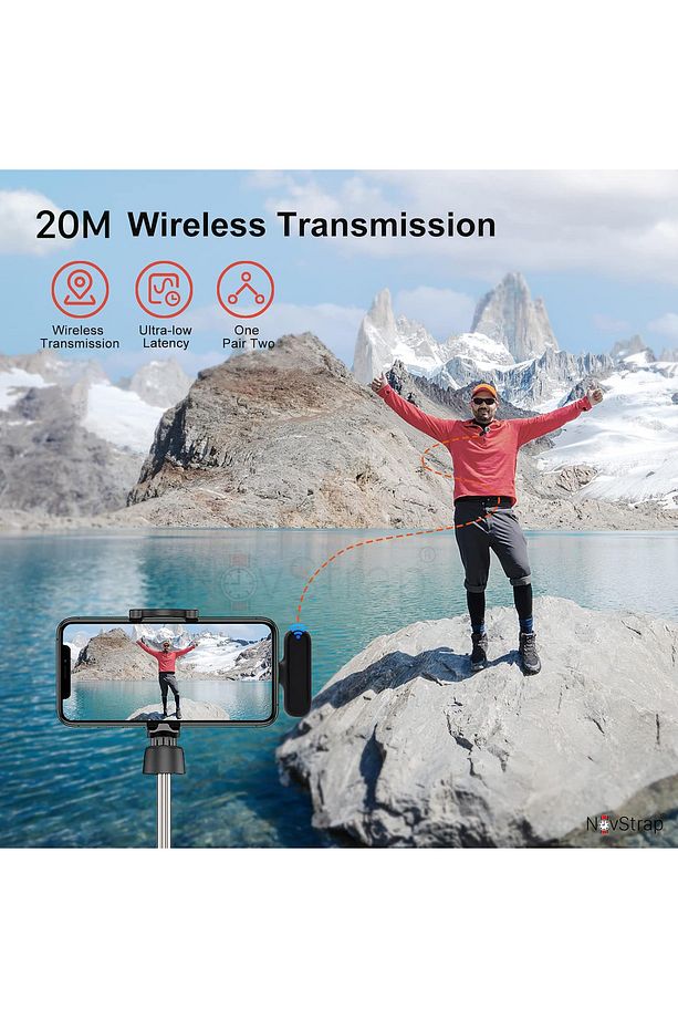 Kablosuz Yaka Mikrofonu 2'li Lightning Girişli Iphone Ile Uyumlu Bataryalı Şarj Kutusu - 5
