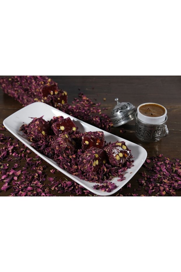 100 Gr Rose Leaves Pomegranate Pistachio Turkish Delight