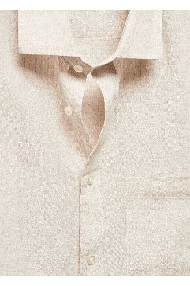 %100 keten regular kesim gömlek - 6