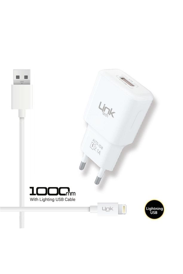Linctech T442 Auto-ıd 2.1a Şarj Aleti Ve Iph Lightning Kablo Set 2.1a - 1