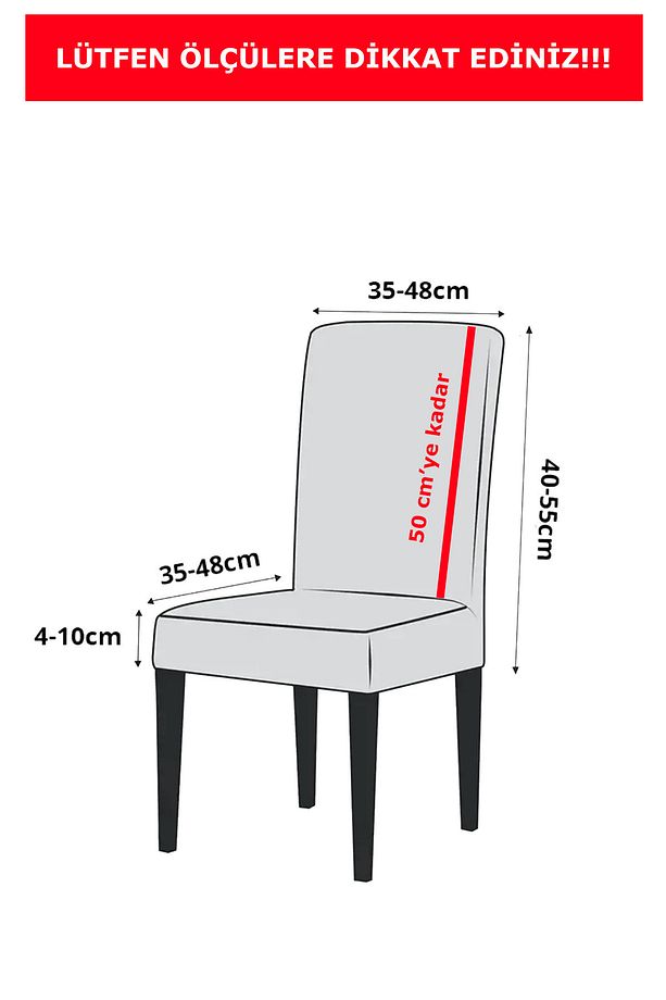 1adet Kadife Sandalye Kılıfı Sandalye Örtüsü - 5
