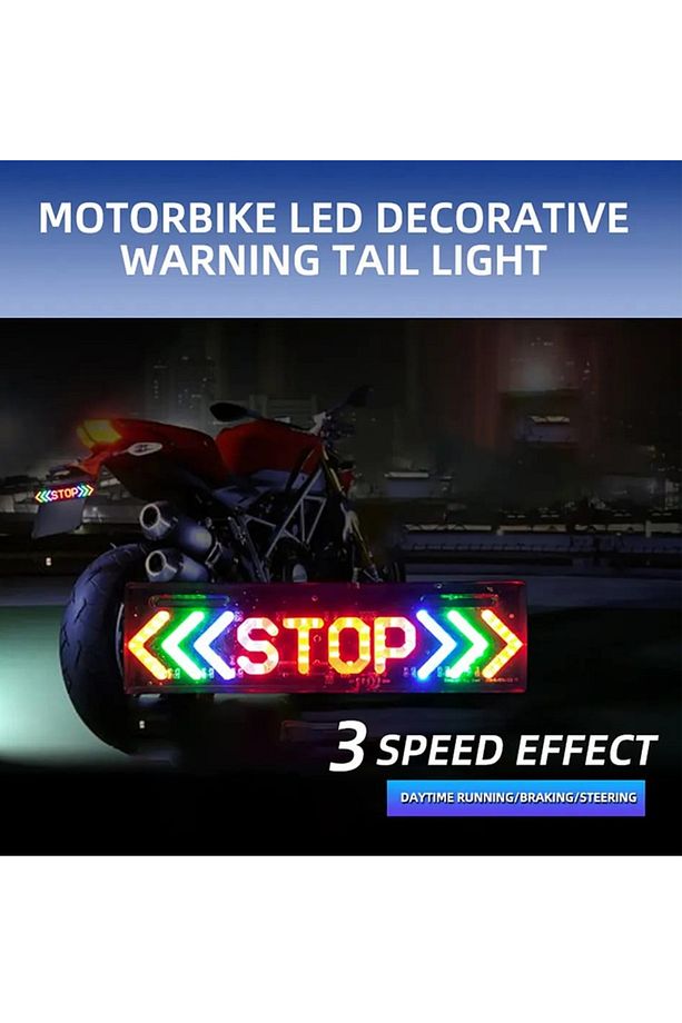 Motosiklet Led Stop Lamba Led Fren Lamba 3 Modlu Led Fren Sinyal Lambası Led Far - 1