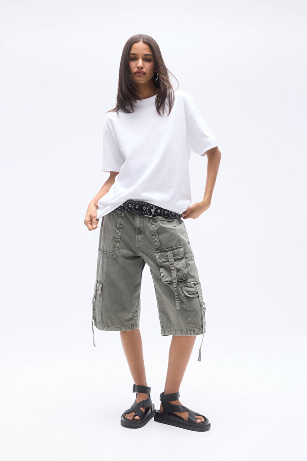 Basic kısa kollu oversize t-shirt - 2