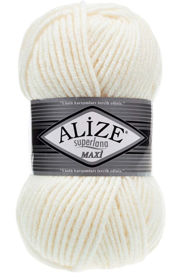 Süperlana Maxi Light Cream 62 Thick Hand Knitting Yarn Vest Cardigan Yarn Scarf Beanie Sweater Yarn
