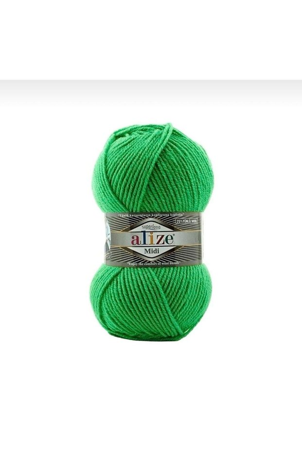 Süperlana Midi Green 455 Hand Knitting Yarn Vest Cardigan Yarn Scarf Beanie Sweater Yarn
