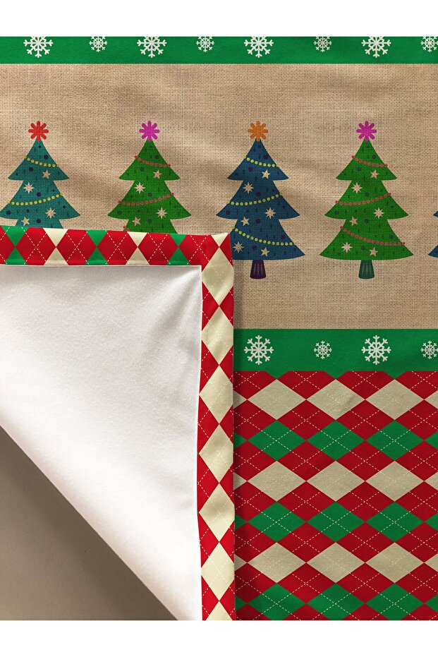 Christmas Patterned Velvet Texture Tablecloth - 2